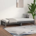 Łóżko rozsuwane, szare, 2x(90x200) cm, lite drewno sosnowe