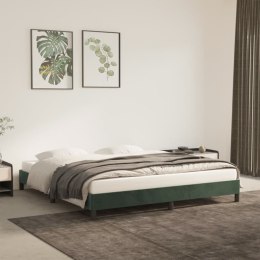 Rama łóżka, ciemnozielona, 180x200 cm, tapicerowana aksamitem
