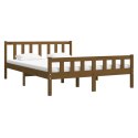 Rama łóżka, miodowy brąz, lite drewno, 140 x 190 cm