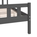 Rama łóżka, szara, lite drewno, 140 x 190 cm