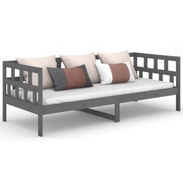 Łóżko dzienne, szare, lite drewno sosnowe, 90x190 cm