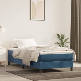 Łóżko kontynentalne, ciemnoniebieska, 90x200cm, obite aksamitem
