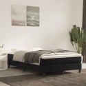 Łóżko kontynentalne, czarne, obite aksamitem, 120x200 cm