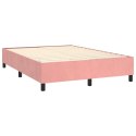 Łóżko kontynentalne, różowa, 140x190 cm, tapicerowana aksamitem