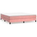 Łóżko kontynentalne, różowa, 180x200 cm, tapicerowana aksamitem