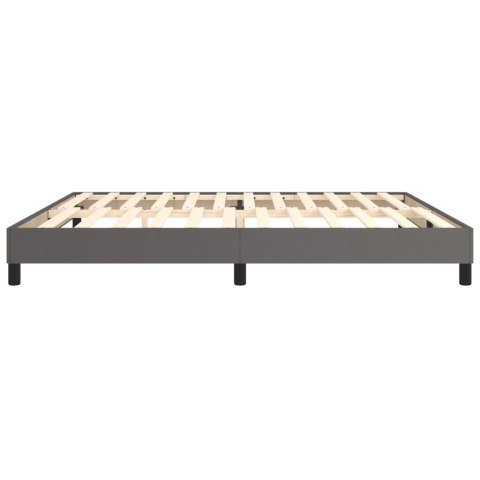 Łóżko kontynentalne, szare, 200x200 cm, obite sztuczną skórą