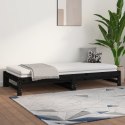 Łóżko rozsuwane, czarne, 2x(80x200) cm, lite drewno sosnowe