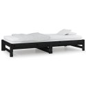 Łóżko rozsuwane, czarne, 2x(80x200) cm, lite drewno sosnowe