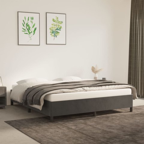 Rama łóżka, ciemnoszara, 160x200 cm, tapicerowana aksamitem