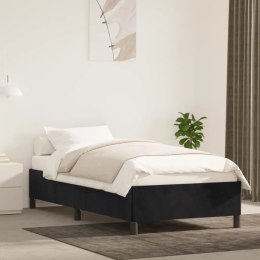 Rama łóżka, czarna, 80 x 200 cm, tapicerowana aksamitem