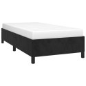 Rama łóżka, czarna, 90x190 cm, tapicerowana tkaniną