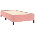 Rama łóżka, różowa, 80x200 cm, tapicerowana aksamitem