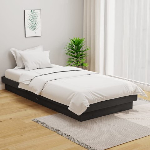 Rama łóżka, szara, lite drewno, 100 x 200 cm