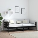 Łóżko dzienne, czarne, lite drewno sosnowe, 90x190 cm