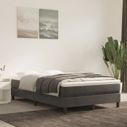 Łóżko kontynentalne, ciemnoszare, obite aksamitem, 120x200 cm