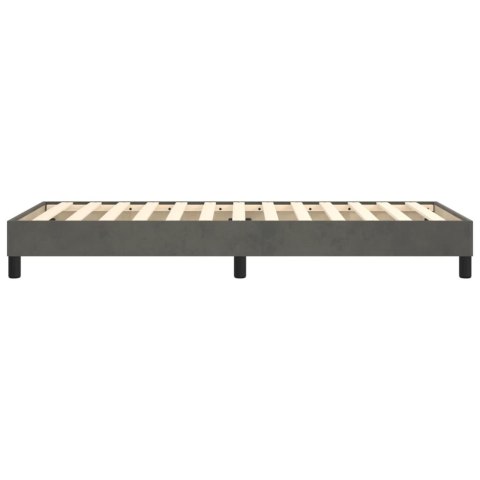 Łóżko kontynentalne, ciemnoszare, obite aksamitem, 80x200 cm