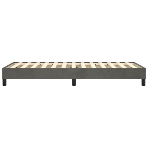 Łóżko kontynentalne, ciemnoszare, obite aksamitem, 90x200 cm