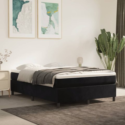 Łóżko kontynentalne, czarne, obite aksamitem, 140x190 cm