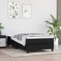Łóżko kontynentalne, czarne, obite tkaniną, 90x200 cm
