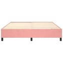 Łóżko kontynentalne, różowa, 200x200 cm, tapicerowana aksamitem
