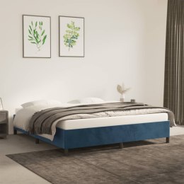 Rama łóżka, ciemnoniebieska, 180x200 cm, tapicerowana aksamitem