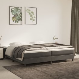 Łóżko kontynentalne, ciemnoszare, obite aksamitem, 200x200 cm