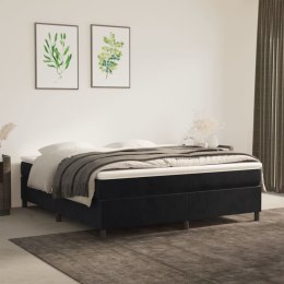Łóżko kontynentalne, czarne, obite aksamitem, 180x200 cm