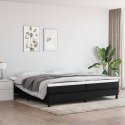 Łóżko kontynentalne, czarne, tapicerowane tkaniną, 200x200 cm