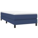 Łóżko kontynentalne, niebieskie, obite tkaniną, 80x200 cm