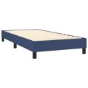 Łóżko kontynentalne, niebieskie, obite tkaniną, 90x200 cm