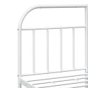 Metalowa rama łóżka z wezgłowiem biała, 140x200 cm
