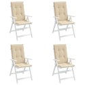 Poduszki na krzesła ogrodowe, 4 szt., beżowe, 120x50x3 cm