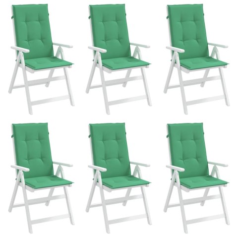 Poduszki na krzesła ogrodowe, 6 szt., zielone, 120x50x3 cm