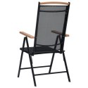 Składane krzesła ogrodowe, 2 szt., aluminium/textilene, czarne
