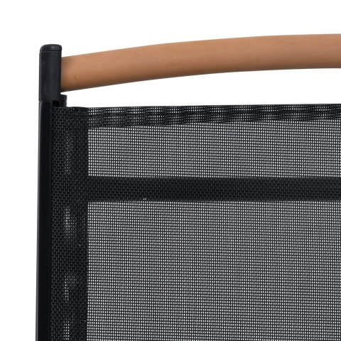 Składane krzesła ogrodowe, 2 szt., aluminium/textilene, czarne