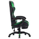 Fotel dla gracza, z podnóżkiem, zielono-czarny, sztuczna skóra