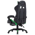 Fotel dla gracza, z podnóżkiem, zielono-czarny, sztuczna skóra