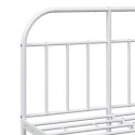 Metalowa rama łóżka z wezgłowiem i zanóżkiem, biała, 120x190 cm