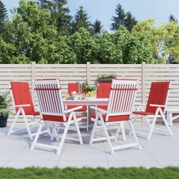 Poduszki na krzesła ogrodowe, 6 szt., czerwone, 120x50x3 cm