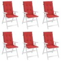 Poduszki na krzesła ogrodowe, 6 szt., czerwone, 120x50x3 cm