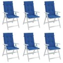 Poduszki na krzesła ogrodowe, 6 szt., niebieskie, 120x50x3 cm