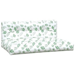 Poduszki na sofę z palet, 2 szt., wzór w liście, tkanina