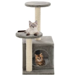 Drapak dla kota z sizalowymi słupkami, 60 cm, szary
