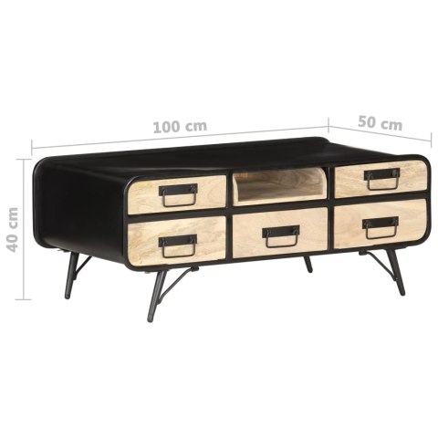 Stolik kawowy, 100x50x40 cm, lite drewno mango