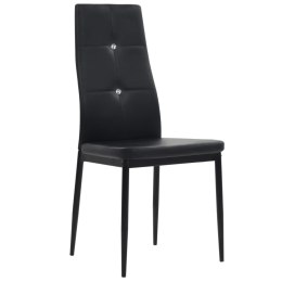 Krzesła stołowe, 2 szt., czarne, obite sztuczną skórą
