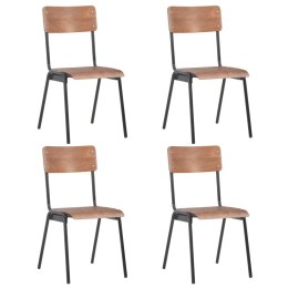 Krzesła stołowe, 4 szt., brązowe, sklejka i stal