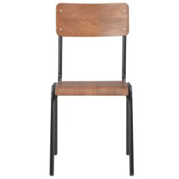 Krzesła stołowe, 4 szt., brązowe, sklejka i stal