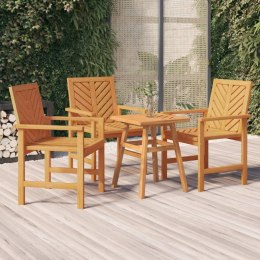 Ogrodowe krzesła stołowe, 3 szt., lite drewno akacjowe