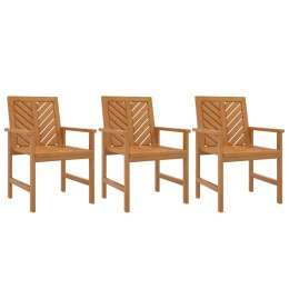 Ogrodowe krzesła stołowe, 3 szt., lite drewno akacjowe