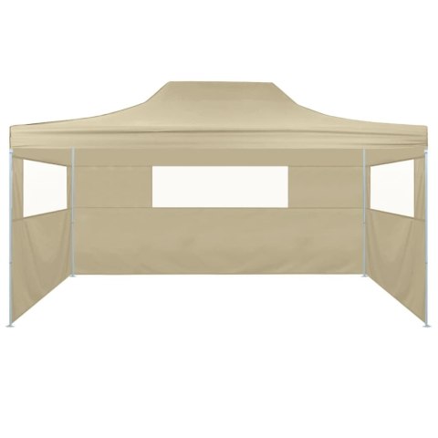Rozkładany namiot z 3 ściankami, 3 x 4,5 m, kremowy